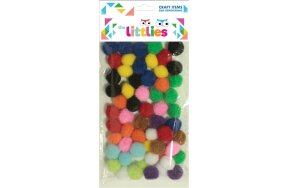 POM POM 15mm 60pcs DIFFERENT COLORS THE LITTLIES